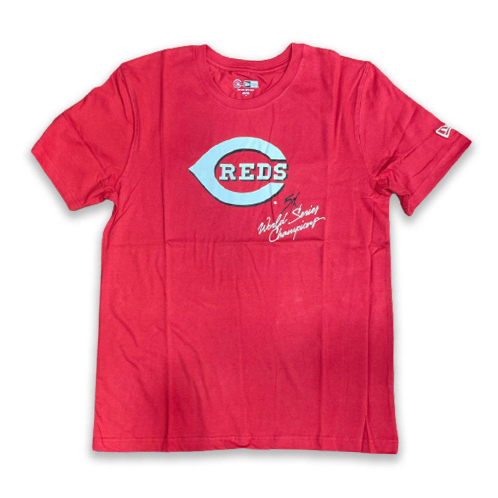 Exclusive Fitted Red Cincinnati Reds 5X World Series Champions New Era Short Sleeve T-Shirt 2XL