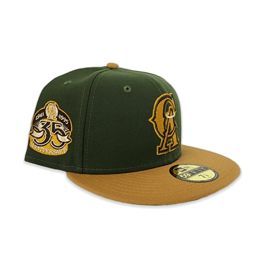 New Era 59FIFTY Los Angeles Angels City Connect Patch Hat - Tan, Green Tan/Green / 7