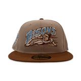 Camel Buffalo Bison Toast Visor Icy Blue Bottom International League Side Patch New Era 59Fifty Fitted
