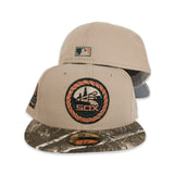 Camel Chicago White Sox Real Tree Camo Visor Gray Bottom Comiskey Park Side Patch New Era 59Fifty Fitted