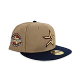 Camel Houston Astros Navy Blue Visor Gray Bottom Celebrating 45 Years Side Patch New Era 59Fifty Fitted