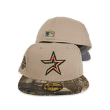 Camel Houston Astros Real Tree Camo Visor Gray Bottom 2005 World Series Side Patch New Era 59Fifty Fitted