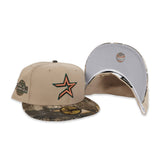 Camel Houston Astros Real Tree Camo Visor Gray Bottom 2005 World Series Side Patch New Era 59Fifty Fitted