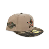 Camel Houston Astros Real Tree Camo Visor Gray Bottom 2005 World Series Side Patch New Era 59Fifty Fitted