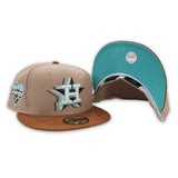 Camel Houston Astros Toast Visor Mint Green Bottom 2022 World Series Champions Side Patch New Era 59Fifty Fitted