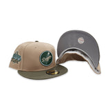 Camel Los Angeles Dodgers Olive Green Visor Gray Bottom 40th Anniversary Side Patch New Era 59Fifty Fitted