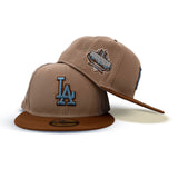 Camel Los Angeles Dodgers Toast Visor Icy Blue Bottom 40th Anniversary Side Patch New Era 59Fifty Fitted