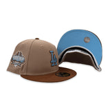 Camel Los Angeles Dodgers Toast Visor Icy Blue Bottom 40th Anniversary Side Patch New Era 59Fifty Fitted