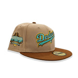 Camel Los Angeles Dodgers Toast Visor Mint Green Bottom 40th Anniversary Side Patch New Era 59Fifty Fitted
