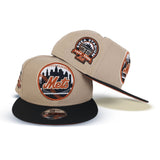 Camel New York Mets Black Visor Rust Bottom 1964-2008 Shea Stadium Side Patch New Era 9Fifty Snapback