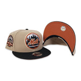 Camel New York Mets Black Visor Rust Bottom 1964-2008 Shea Stadium Side Patch New Era 9Fifty Snapback