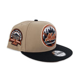 Camel New York Mets Black Visor Rust Bottom 1964-2008 Shea Stadium Side Patch New Era 9Fifty Snapback