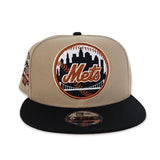 Camel New York Mets Black Visor Rust Bottom 1964-2008 Shea Stadium Side Patch New Era 9Fifty Snapback