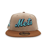 Camel New York Mets Toast Visor Mint Green Bottom Shea Stadium Side Patch New Era 59Fifty Fitted