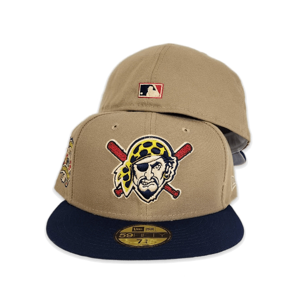 New Era 59FIFTY Pittsburgh Pirates Pinstripe 5950 Day Fitted Hat Camel Black