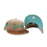 Camel Seattle Mariners Toast Visor Mint Green Bottom Kingdome Side Patch New Era 59Fifty Fitted