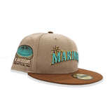 Camel Seattle Mariners Toast Visor Mint Green Bottom Kingdome Side Patch New Era 59Fifty Fitted