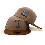 Camel Texas Rangers Toast Visor Icy Blue Bottom Rangers Side Patch New Era 59Fifty Fitted