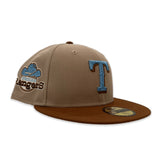 Camel Texas Rangers Toast Visor Icy Blue Bottom Rangers Side Patch New Era 59Fifty Fitted