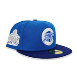 Cardinal Blue Chicago Cubs Royal Visor Silver Bottom 2016 World Series Side Patch New Era 59Fifty Fitted