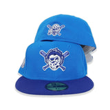 Cardinal Blue Pittsburgh Pirates Royal Visor Silver Bottom Pirates Flag Side Patch New Era 59Fifty Fitted