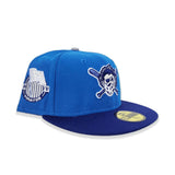 Cardinal Blue Pittsburgh Pirates Royal Visor Silver Bottom Pirates Flag Side Patch New Era 59Fifty Fitted