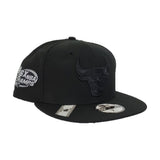 Chicago Bulls Black Reflective 6X NBA Champs New Era 59Fifty Fitted Hat