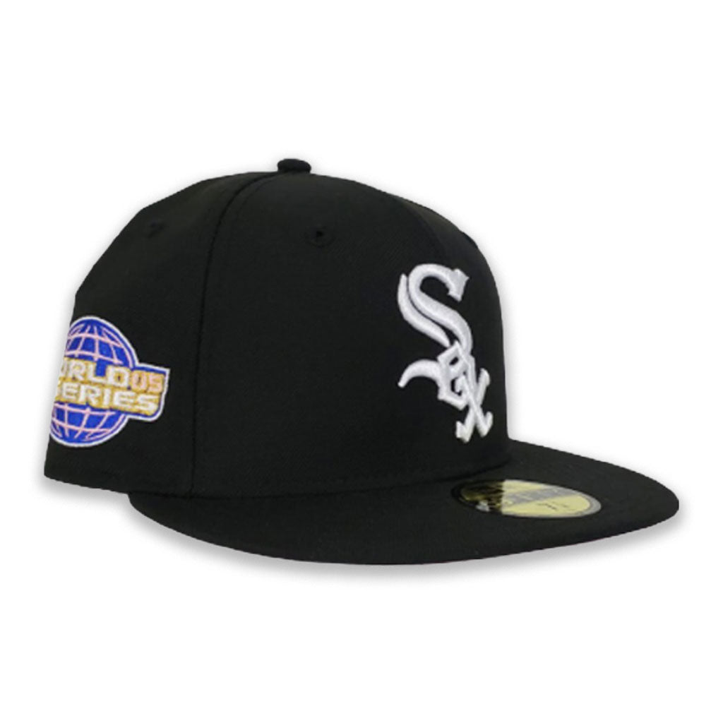 New Era Chicago White Sox Black Fitted Hat MLB 05world Series Patch Hot Pink  U/V