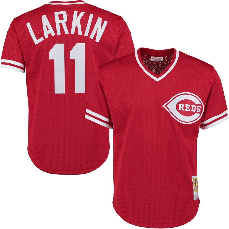 Cincinnati Reds Barry Larkin Mitchell Ness – Exclusive