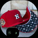 Glow In the Dark Red Houston Astros Star Bottom 45th Anniversary Side Patch New Era 59Fifty Fitted