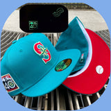 Glow In The Green Seattle Mariners Red Bottom 40th Anniversary Side Patch New Era 59Fifty Fitted
