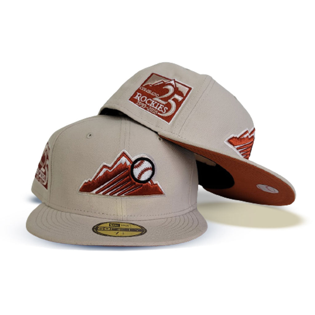 Colorado Rockies New Era Custom Corduroy Brim Cream 59FIFTY Fitted Hat, 7 / Cream