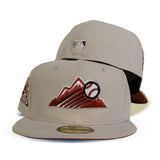 Cream Colorado Rockies Rust Bottom 25th Anniversary Side Patch New Era 59Fifty Fitted