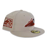 Cream Colorado Rockies Rust Bottom 25th Anniversary Side Patch New Era 59Fifty Fitted