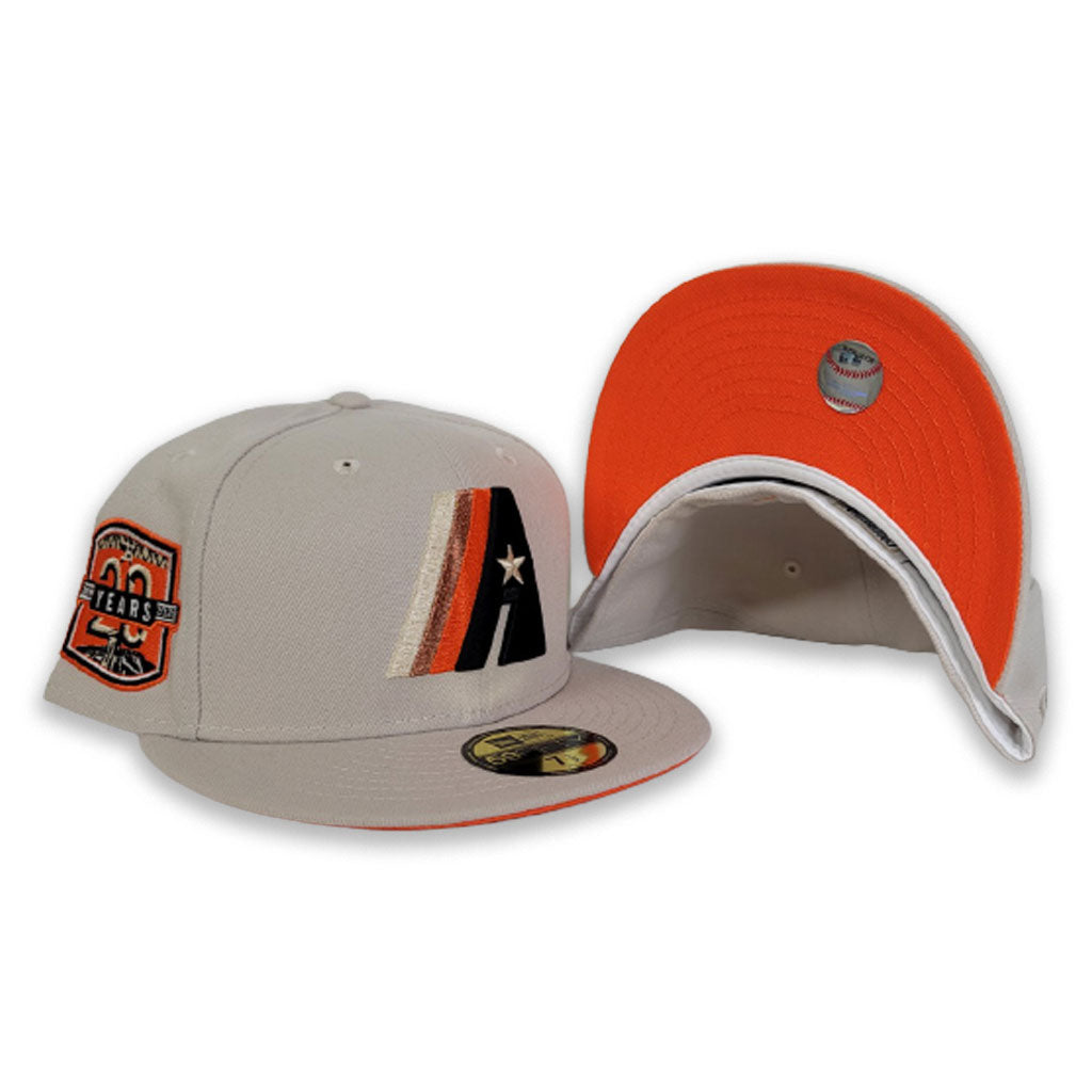 Off White Houston Astros Orange Bottom 20th Anniversary Side Patch New Era 59FIFTY Fitted 7
