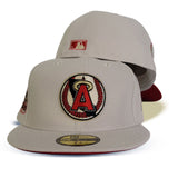 Cream Los Angeles Angels Red Bottom Bottom 35th Anniversary Side Patch New Era 59Fifty Fitted