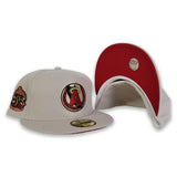 Cream Los Angeles Angels Red Bottom Bottom 35th Anniversary Side Patch New Era 59Fifty Fitted