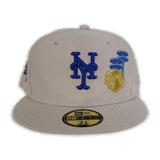 Cream New York Mets Royal Blue Bottom 2000 World Series Side Patch New Era 59Fifty Fitted