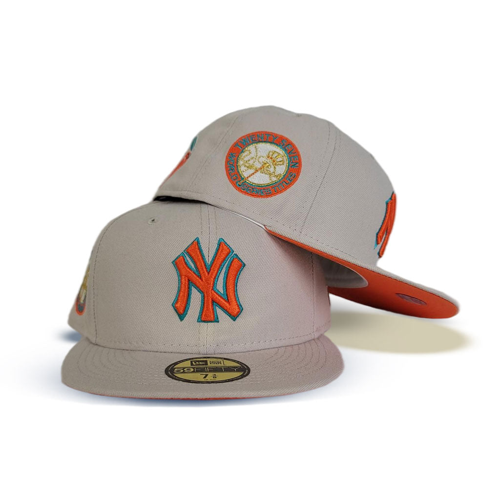 Cream New York Yankees Orange Bottom 27 World Series Champions Side Patch  New Era 59Fifty Fitted