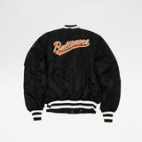 Black Baltimore Orioles Alpha Industries X New Era Reversible MA-1 Bomber Jacket