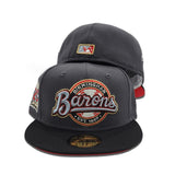 Dark Gary Birmingham Barons Black Visor Red Bottom 20 Years Side Patch New Era 59Fifty Fitted