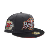 Dark Gary Birmingham Barons Black Visor Red Bottom 20 Years Side Patch New Era 59Fifty Fitted