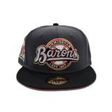 Dark Gary Birmingham Barons Black Visor Red Bottom 20 Years Side Patch New Era 59Fifty Fitted
