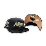 Dark Gray Atlanta Braves Black Corduroy Visor Peach Bottom 2017 Inaugural Season Side Patch New Era 59Fifty Fitted