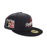 Dark Gray Brooklyn Dodger Black Visor Red Bottom Jackie Robinson 75th Years Side Patch New Era 59Fifty Fitted
