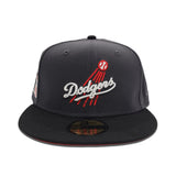 Dark Gray Brooklyn Dodger Black Visor Red Bottom Jackie Robinson 75th Years Side Patch New Era 59Fifty Fitted