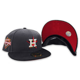 Dark Gray Houston Astros Black Corduroy Visor Red Bottom 2022 World Series Champions Side Patch New Era 59Fifty Fitted