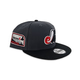 Dark Gray Montreal Expos Black Visor Red Bottom Olympic Stadium Side Patch New Era 9Fifty Snapback