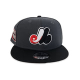 Dark Gray Montreal Expos Black Visor Red Bottom Olympic Stadium Side Patch New Era 9Fifty Snapback