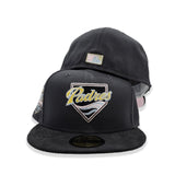 Dark Gray San Diego Padres Black corduroy Visor Pink Bottom 40th Anniversary Side Patch New Era 59Fifty Fitted